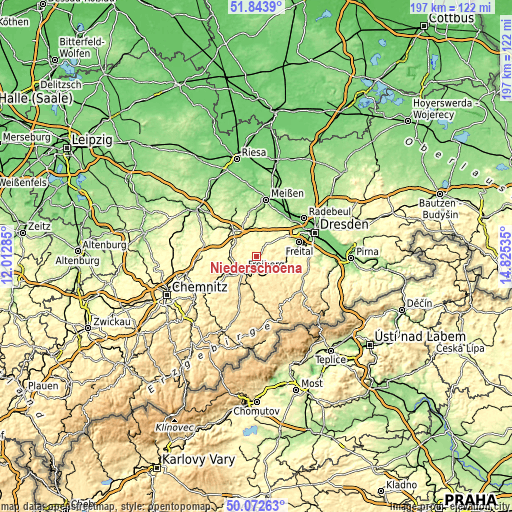 Topographic map of Niederschöna