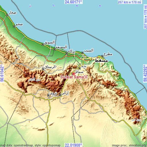 Topographic map of Sufālat Samā’il