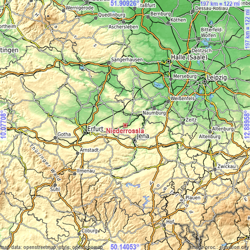 Topographic map of Niederroßla