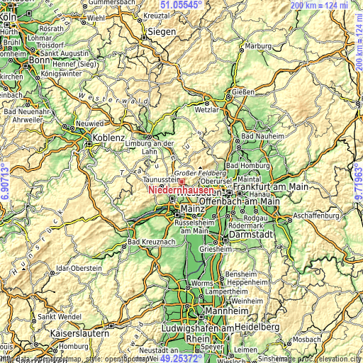 Topographic map of Niedernhausen