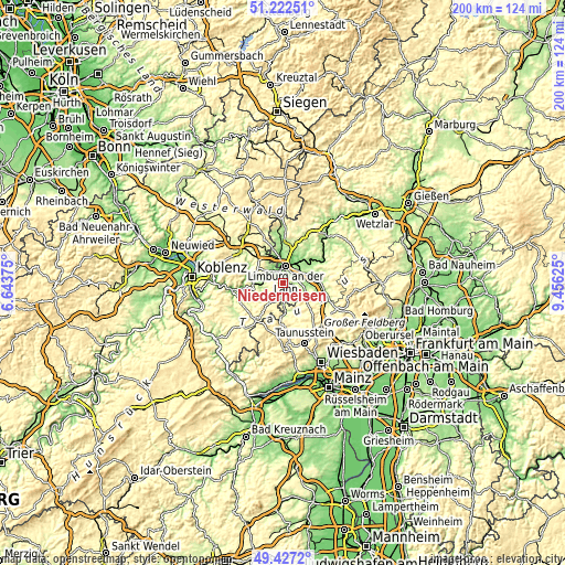 Topographic map of Niederneisen