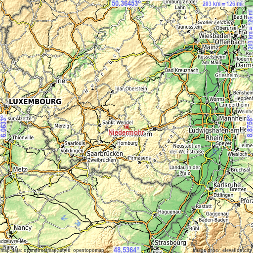 Topographic map of Niedermohr