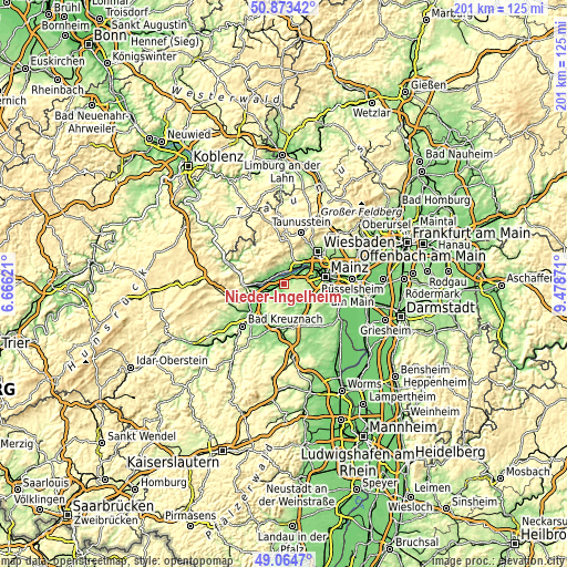 Topographic map of Nieder-Ingelheim