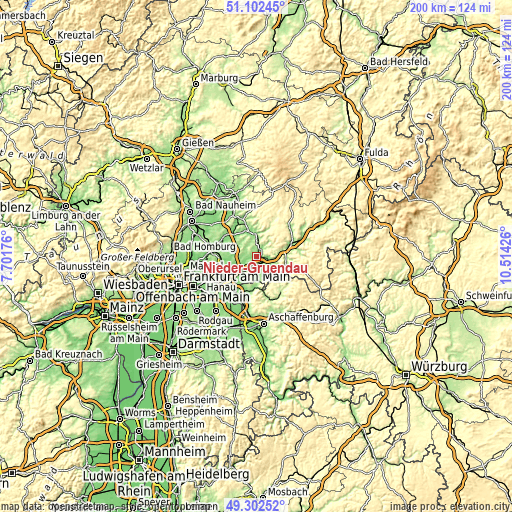 Topographic map of Nieder-Gründau