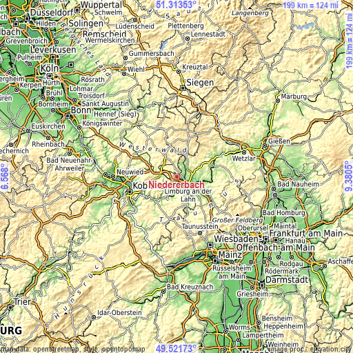 Topographic map of Niedererbach