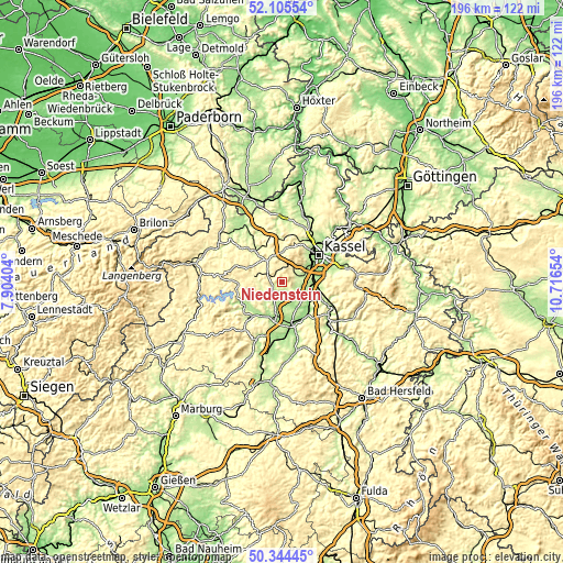 Topographic map of Niedenstein