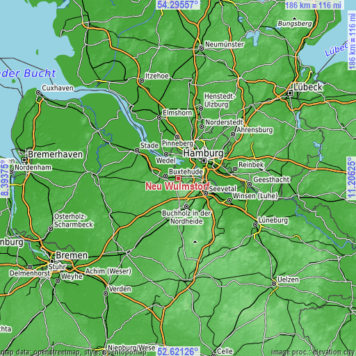 Topographic map of Neu Wulmstorf