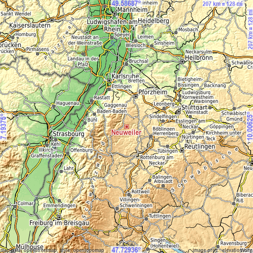 Topographic map of Neuweiler