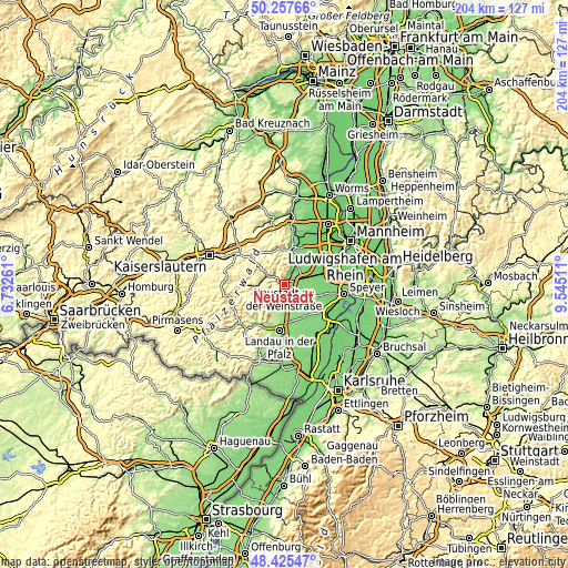 Topographic map of Neustadt