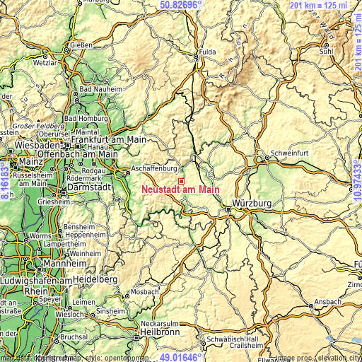 Topographic map of Neustadt am Main