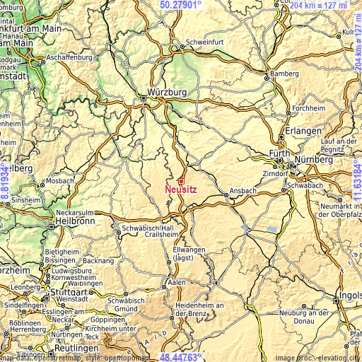 Topographic map of Neusitz