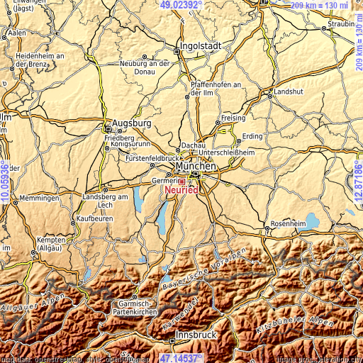 Topographic map of Neuried