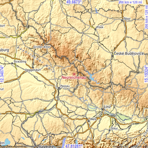 Topographic map of Neureichenau