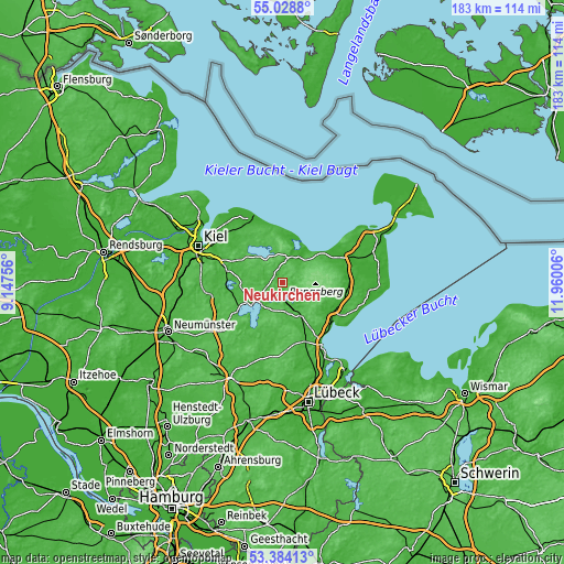 Topographic map of Neukirchen