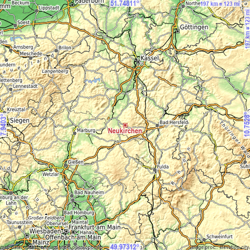 Topographic map of Neukirchen
