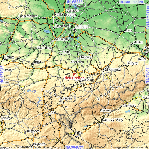 Topographic map of Neukirchen