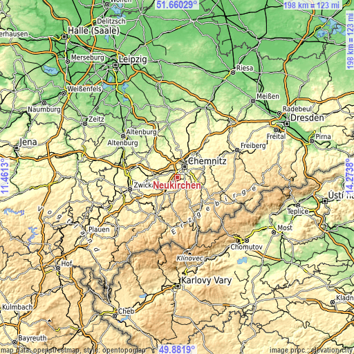 Topographic map of Neukirchen