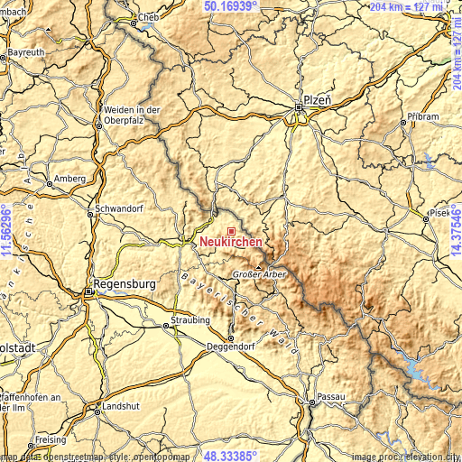 Topographic map of Neukirchen