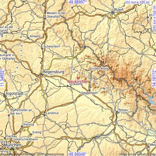 Topographic map of Neukirchen