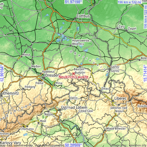 Topographic map of Neukirch/Lausitz