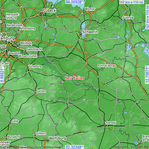 Topographic map of Neu Kaliß