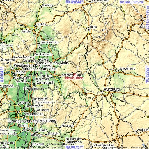 Topographic map of Neuhütten