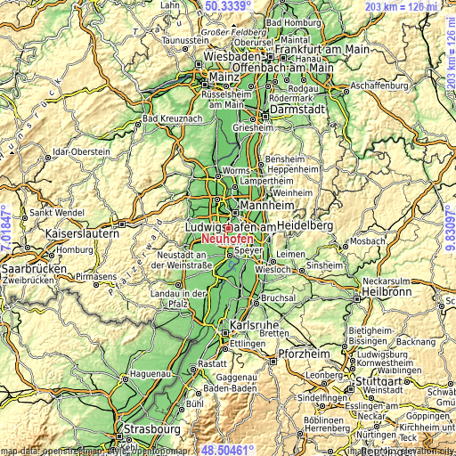 Topographic map of Neuhofen