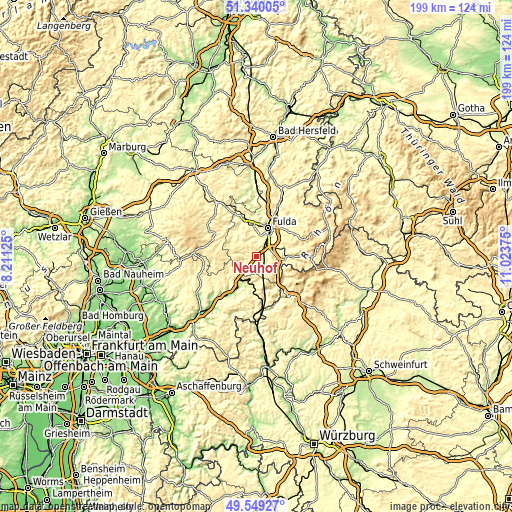 Topographic map of Neuhof