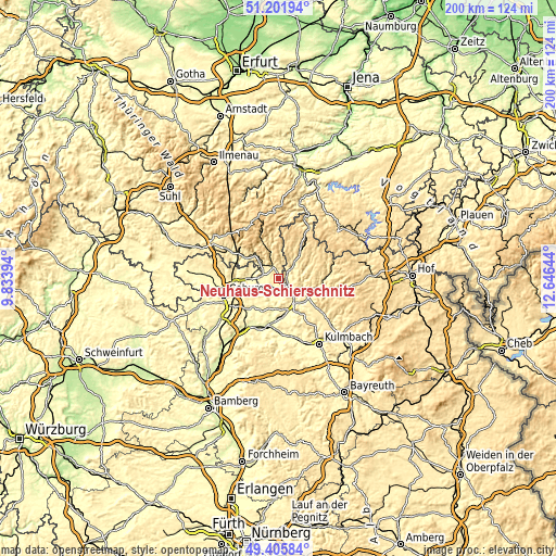 Topographic map of Neuhaus-Schierschnitz