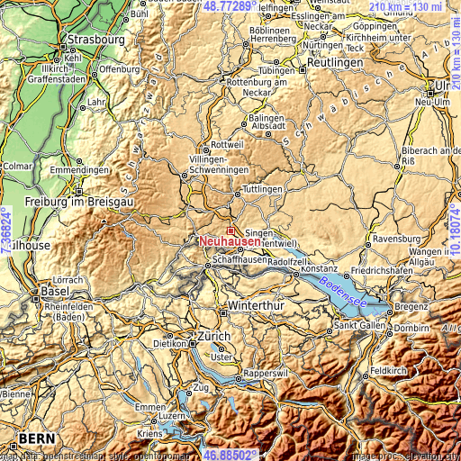 Topographic map of Neuhausen