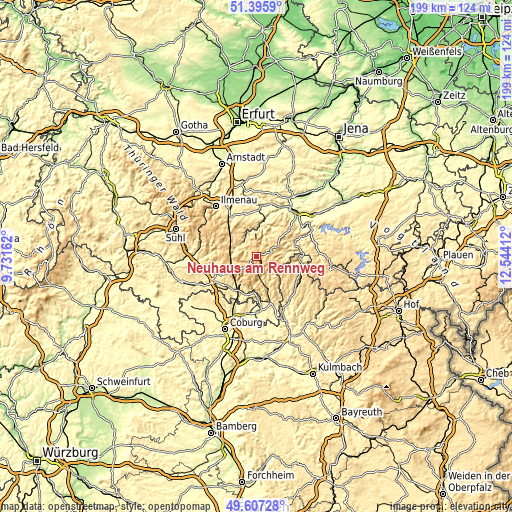 Topographic map of Neuhaus am Rennweg