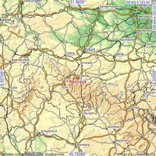 Topographic map of Neuhaus