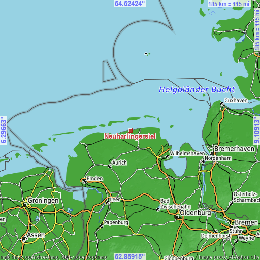 Topographic map of Neuharlingersiel