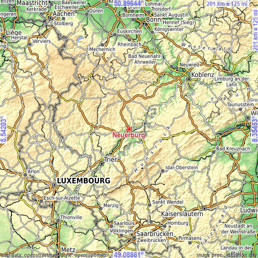 Topographic map of Neuerburg