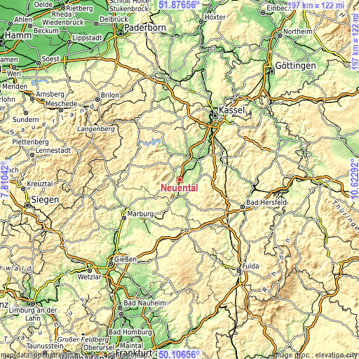 Topographic map of Neuental