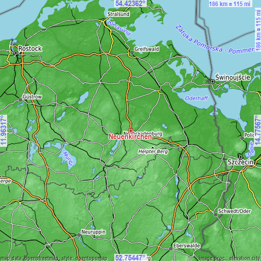 Topographic map of Neuenkirchen