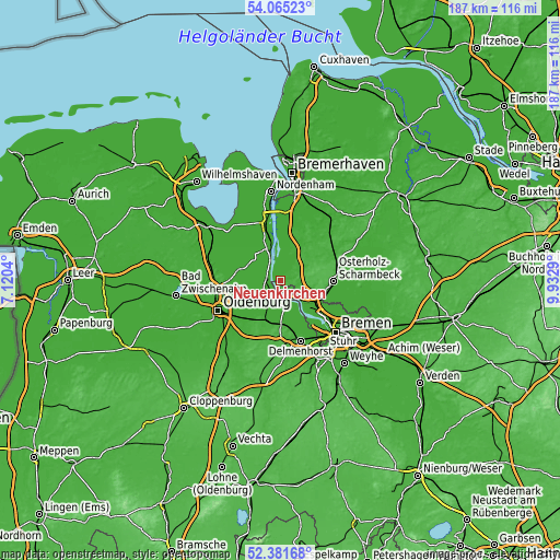 Topographic map of Neuenkirchen