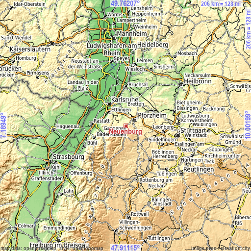 Topographic map of Neuenbürg