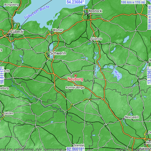 Topographic map of Neuburg