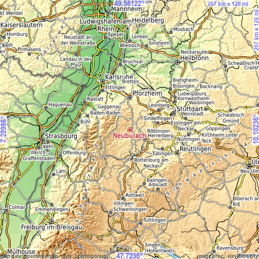 Topographic map of Neubulach