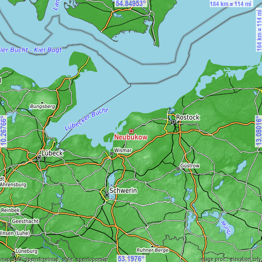 Topographic map of Neubukow