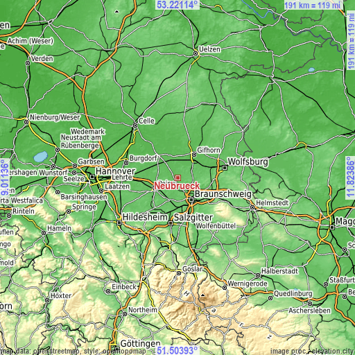 Topographic map of Neubrück