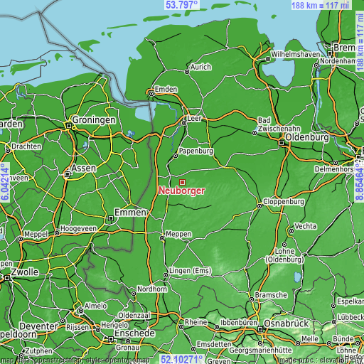 Topographic map of Neubörger