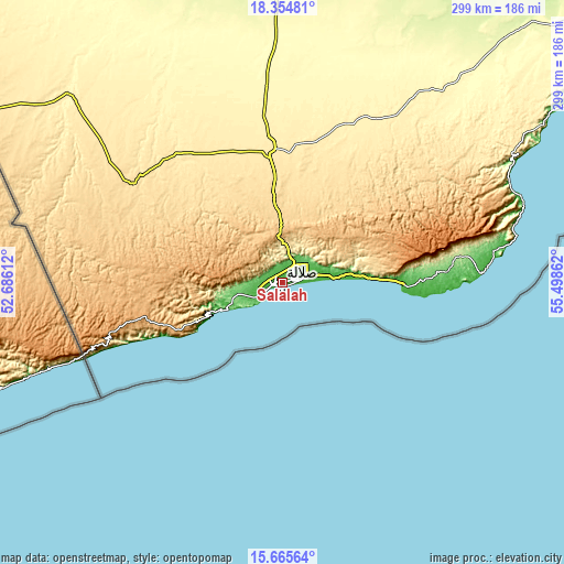 Topographic map of Şalālah