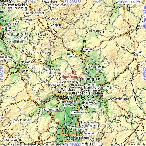 Topographic map of Neu-Anspach