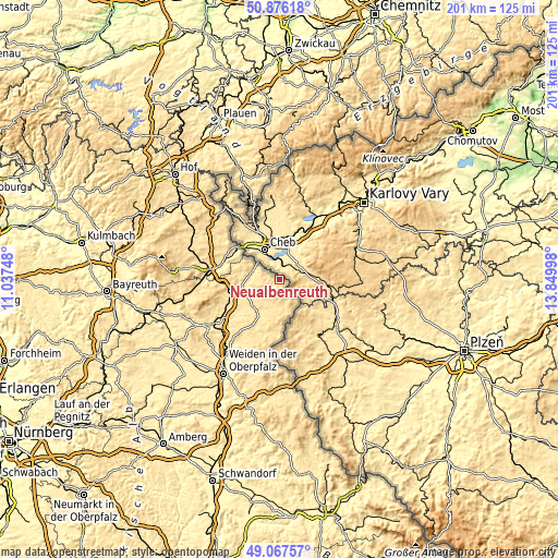 Topographic map of Neualbenreuth