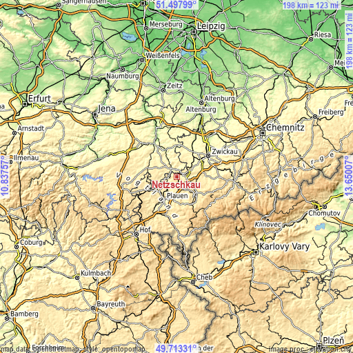 Topographic map of Netzschkau