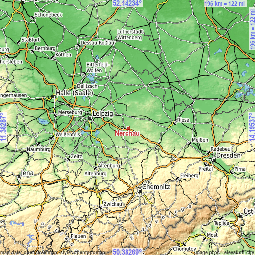 Topographic map of Nerchau