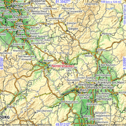 Topographic map of Nentershausen