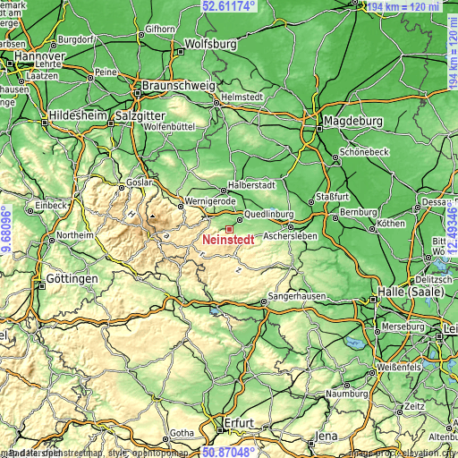 Topographic map of Neinstedt